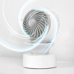 Fans 120° Auto Rotate Rechargeable Air Cooler Fan with LED Nightlight for Home Room Desktop Silent USB Air Conditioner Ventilador