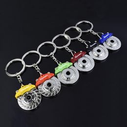 Keychains Brake Disc Wheel Caliper Metal Keychain Car Modification Waist Key Ring Trinket Pendant Buckle Gifts