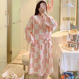 Women's Sleepwear Kimono Women's Pyjamas Robe Womens Clothing Nightie Woman Night Very Sexuality The Nightgown Fancy Satin Dress Korean