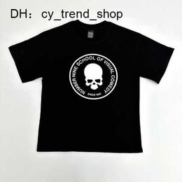 Herren-T-Shirts Nummer neun Fla 04s Totenkopf-Aufdruck, altes, rissiges, kurzärmeliges T-Shirt unter dem Palast Guiyu Antique 21