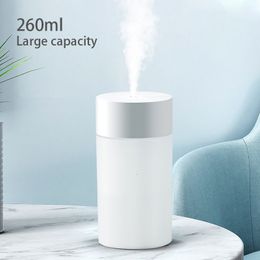 Steamer 260ML Air Humidifier Ultrasonic Mini Aromatherapy Diffuser Portable Sprayer USB Essential Oil Atomizer LED Lamp for Home 230515