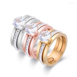 Wedding Rings FYSARA Design Detachable Assembly Ring Large Crystal Zircon Mosaic Stainless Steel Hollow Out Finger For Women Jewellery