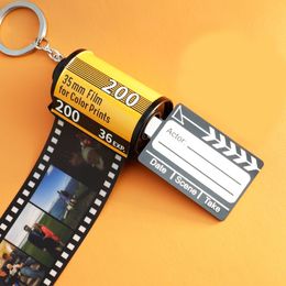 Customized Text Photo Film Memory Gifts Photo Keychain Custom Roll Film Keychain Album Keyring DIY Custom Personalized Keychains