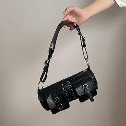 Evening Bags Women Bag 2023 Fashion Dark Style Y2K Girls Shoulder Handbag Luxury Euro-America