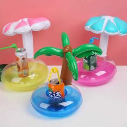 Inflatable Floats Tubes 3pcs Floating drink cup holder Pool party drink coasters Cup Base table Home Decoration Table mat Flamingo table toy P230516