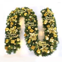 Christmas Decorations 2023 Green Garland Wreath Xmas Home Party Decoration Pine Tree Rattan Hanging Ornaments 260 25cm