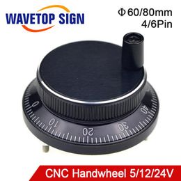 Handwiel CNC Electronic Hand Wheel Dia. 60 80mm Pulse 100 Voltage 5V 12V 24V Pins 4 or 6