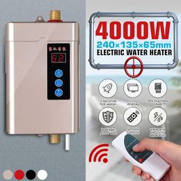 Heaters US/EU Plug 4000W Electric Tankless Instant Hot Water Heater Kitchen Bathroom Shower Sink Tap Thermostat