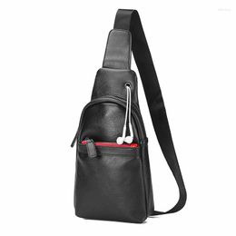 Evening Bags Men's Fashion Crossbody Bag Black Soft Leather Chest High Quality PU Men Shoulder Waist Pack Arrival Sling