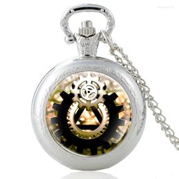 Pocket Watches Arrival Steampunk Gear Pattern Silver Vintage Glass Dome Watch Men Women High Quality Pendant Necklace Hours Clock