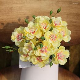 Decorative Flowers 3pcs/lot 7Heads Rose Faux Flower Bouquet Silk Decoration Home Fake Wall Wedding Background DIY Wreath