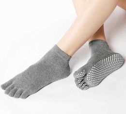 Yoga skidproof Cotton Socks For Men women Non-slip Grip Fitness Sock Five Toe Peep Sport Ankle Stocking Gym Workout Dance Ballet Pilates Foot Care Sportswear