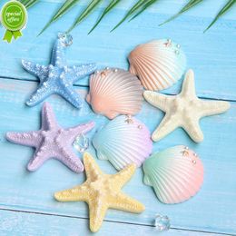 2pcs DIY Resin Adorable Glitter Colourful Starfish Shell For Home Wedding DIY Embellishments Mobile phone case DIY decoration