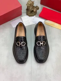 Fashion men designer dress shoes matte leather silver buckle slip on letter carved formal Luxury business Mens loafer shoe