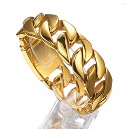 Link Bracelets Heavy Silver Color/Gold/Gold Color 316L Stainless Steel Curb Cuban Bracelet Chain Wholesale Jewelry Mens Boys