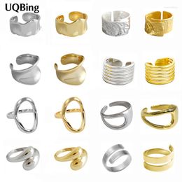 Cluster Rings 12 Designs Women Geometric Simple 925 Sterling Silver Colour Minimalist Open Adjustable Finger Drop