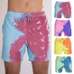Boys Colour Changing Swim Trunks Quick Dry Children Beach Shorts Swimwear DO21
