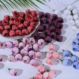 Decorative Flowers 20pcsSimulation Bud Rose DIY Wrist Flower Wedding Celebration Decoration Small Tea Bag Headdress Accessories Exclusive