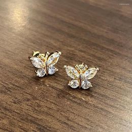 Stud Earrings CAOSHI Delicate Lady's Buttfly With Brilliant Crystal Chic Exquisite Insect Accessories For Women Fresh Girl's Jewelry