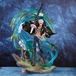 Action Toy Figures One Piece Phantom Luo Fantasy Scene GK Statue Can Light Animation Model Box Figurine T230516