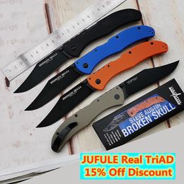 Messen JUFULE New Broken Skull Mark XHP Blade G10 Handle Copper Washer Hunting Tactical Military Outdoor EDC Tool Folding Camping Knife