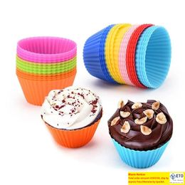 Silicone Baking Mould 7cm Cake Moulds Nonstick Muffin Snacks Gelatin Bakeware Cupcake Liner Baking Moulds Kitchen Accessories