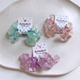 1 Pair Summer New Korean Sweet Girl Princess Cute Jelly Colour Bow Hair Rope Fashion Children's Ponytail Hair Accessories