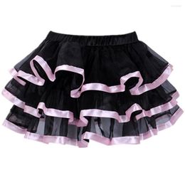 Skirts Adult Women Mini Ruffles Layered Ribbon Trim Organza Punk Skull Tutu Skirt Cosplay Costume Lolita Corset Plus Size S-6XL