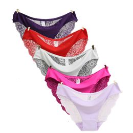 Women's Panties Ixuejie 5pcs/lot Women's Lace Panties Low Rise Seamless Traceless Underwear Panties Briefs Ladies Panties S-2XL 230516