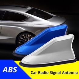 New 1 Pc Universal FM Signal Amplifier Car Radio Aerials Shark Fin Antenna Car Roof Decoration Auto Side Replacement 6 Colours