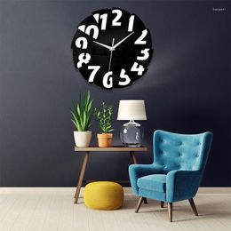 Wall Clocks Black And White Windmill Large Digital Mute Decorative Clock Living Room Decoration Study