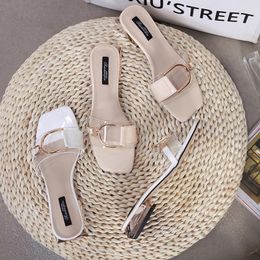 Slippers Summer High Heel Women's Outwear Fashion Thick Transparent Slides Women Shoes Zapatos De Mujer Sandal