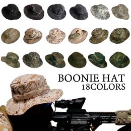 Outdoor Hats Camouflage Tactical Cap Military Boonie Hat US Army Caps Camo Men Outdoor Sports Sun Bucket Cap Fishing Hiking Hunting Hats 230515