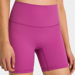 Active Shorts ABS LOLI No Front Seam High Waist Yoga Tight Women's 6'' Inseam Fitness Athletic Workout Running With Inner Pocket