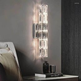 Wall Lamps Luxury Crystal LED Bedroom Indoor Lighting Chrome Glass Sconces Fixtures Modern Living Room TV Background Lights