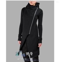 Men's Hoodies S-5xl Spring And Autumn Men Knitted With A Hood Outerwear Front Irregular Sweep Long Sweatshirt Coat