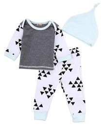 Clothing Sets 3pcs Baby Boy Girl Kids Born Infant Shirt Tops Pants Hat Cap Clothes Autumn Outfits Set