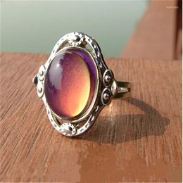 Cluster Rings Color Change Adjustable Women's Ring Emotional Feeling Changeable Temperature Men's Couple Exquisite Gift Jewelry