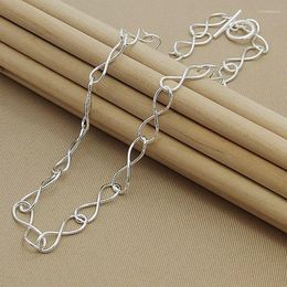 Chains High Quality 925 Sterling Silver Necklaces Simple Twisted 8 Shape Heart Chain For Wedding Engagement Trendy Jewelry