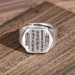 Cluster Rings RJ Silver Colour Mountain Ghost Ring Men's Trendy Retro Chinese Style Personality Niche Design Simple Versatile Adjustable