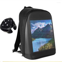 Backpack Remote Control The Signals Turn Function For Bycicle Smart Led Mesh Pix Display Advertising Light Outdoor Climb Bag