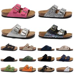 Platform sandals leathe Birke Designer felt sliders buckle strap summer Slippers black pink geen whit Flip Slops Fashion Slippers big size:36-45