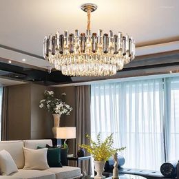 Pendant Lamps Modern Luxurious Crystal Light Indoor High-end LED Decorative Hanging Lamp Villa El Living Room Bedroom Chandelie