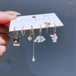 Hoop Earrings 2023 Romantic Cartoon Animals Huggie Set CZ Crystals Women Girls Gift Jewellery