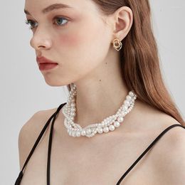 Choker Timeless Wonder Fancy Hign End Layered Pearl Statement Necklace For Women Designer Jewelry Top Korean Ins Trendy Gift Party 5147