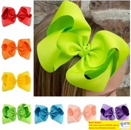 20 Colors Candy Color 8 Inch Baby Ribbon Bow Hairpin Clips Girls Large Bowknot Barrette Kids Hairbows Kids Accessories DD