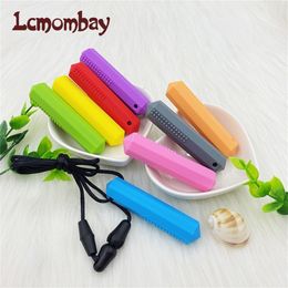 Baby Teethers Toys 5Pcs Sensory Chew Necklace Chewy Kids Silicone Biting Pencil Topper Pacifier for Kids Boys Girls Autism ADHD 8 Colors 230516