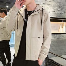 Men's Hoodies & Sweatshirts Exclusive Jacket Men Arrival Casual Solid Hooded Jackets Mens Fashion Zipper Outwear Slim Fit Spring Autumn Clot