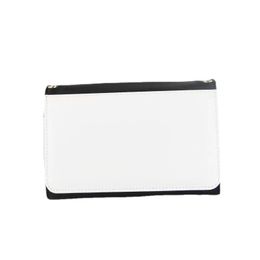 5pcs Short Wallets Sublimation DIY White Blank PU Crocodile Stripe Multifunctional Credit Card Holder With Single Belt