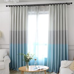 Curtain Three Colours Splicing Blackout Window Curtains For Living Room Bedroom Kitchen Darkening Drapes Custom Made